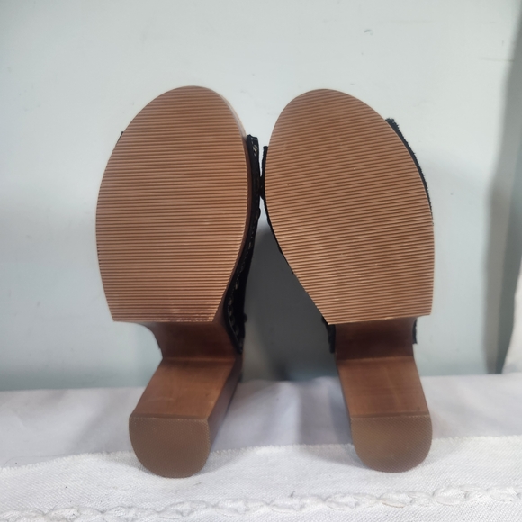 Stuart Weitzman Black Mules with Gold Studs - Picture 4 of 9